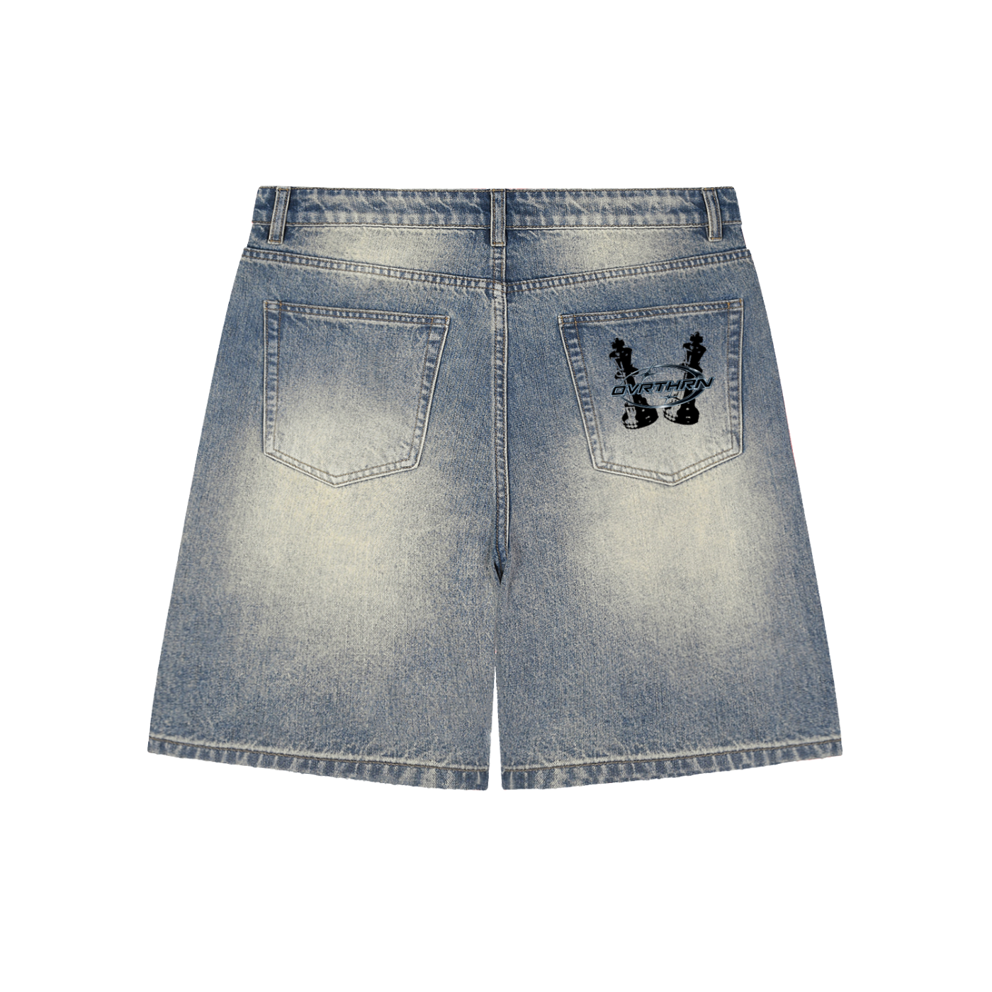 OVRTHRN Faded Denim Shorts