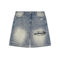 OVRTHRN Faded Denim Shorts
