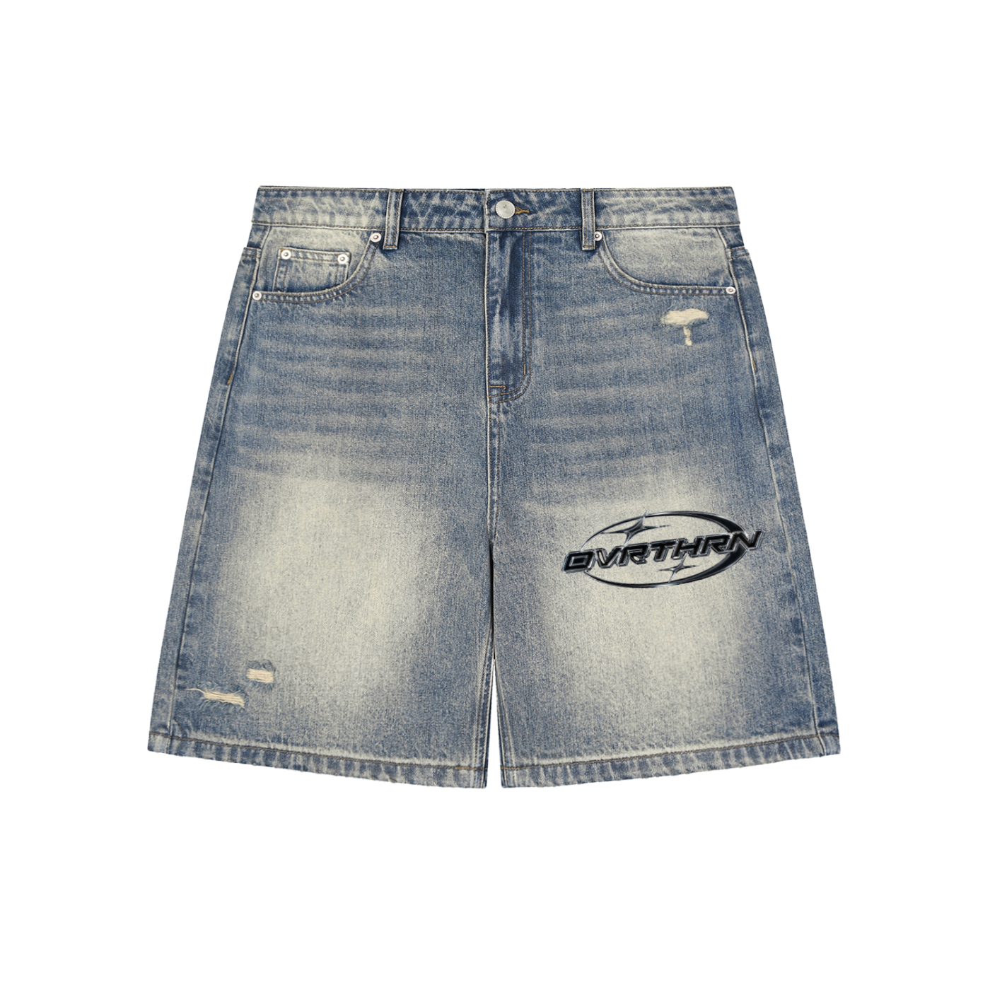 OVRTHRN Faded Denim Shorts